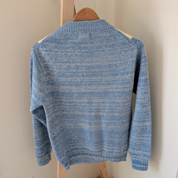 Vintage Nordic Ski Abstract Marled Crewneck Sweater In Light Blue/Ivory - Picture 5 of 5